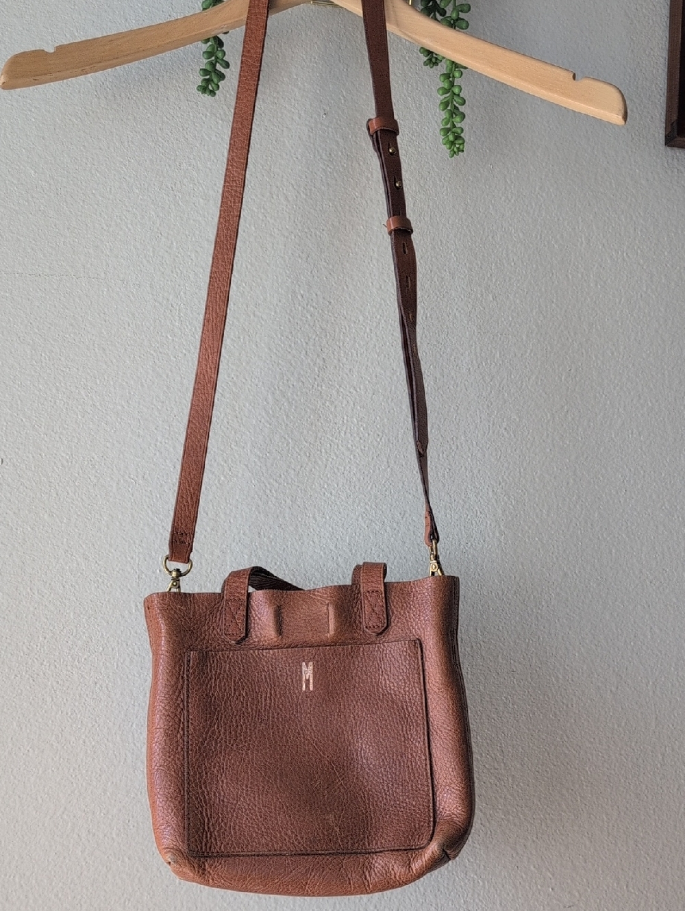 ✨Madewell Brown Leather Mini Tote with Crossbody Strap - Picture 3 of 7